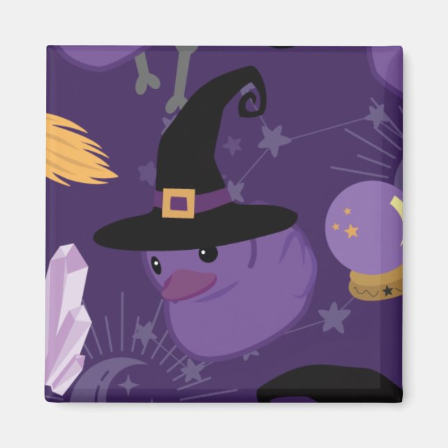 Witchy Rubber Ducks Magnet (Front)