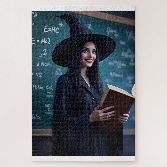 Witchy Science Teacher – Magical Classroom  Jigsaw Puzzle (Vertical)