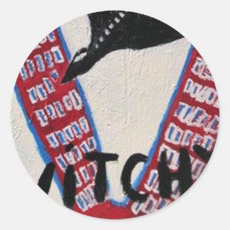 WITCHY SEPT 11 CLASSIC ROUND STICKER