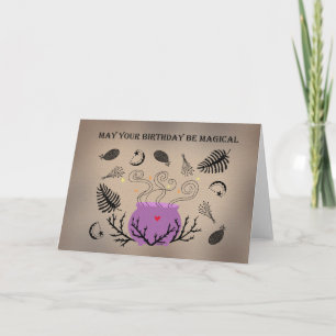 Witchy Spell Pegan Magical Mysterious Birthday  Card