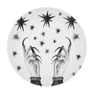 Witchy Stars: Halloween Night Background Cutting Board