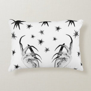 Witchy Stars: Halloween Night Background Decorative Cushion