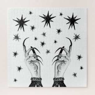 Witchy Stars: Halloween Night Background Jigsaw Puzzle