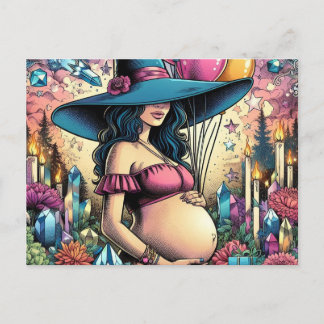 Witchy Vibes Baby Shower Invitation Postcard
