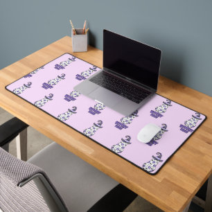 "Witchy Vibes" Halloween Witch Ghost Purple  Desk Mat