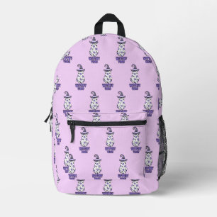 "Witchy Vibes" Halloween Witch Ghost Purple Printed Backpack