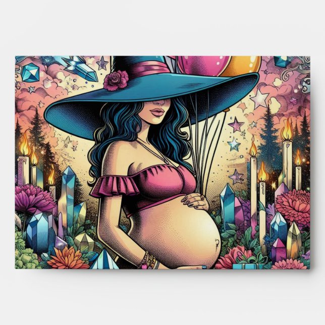 Witchy Vibes Pregnancy Announcemnt  Envelope (Front)