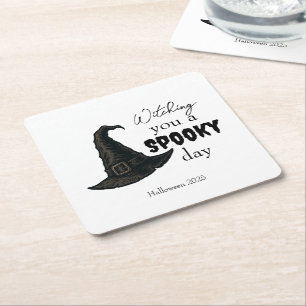 Witchy Vibes - Spooky & Stylish    Square Paper Coaster