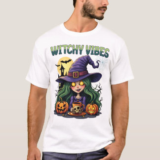 Witchy Vibes with Pumpkins and Potion T-Shirt
