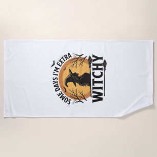 Witchy Vintage Halloween Quote Vector Design_1 Beach Towel