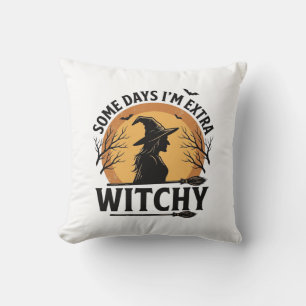 Witchy Vintage Halloween Quote Vector Design_1 Cushion