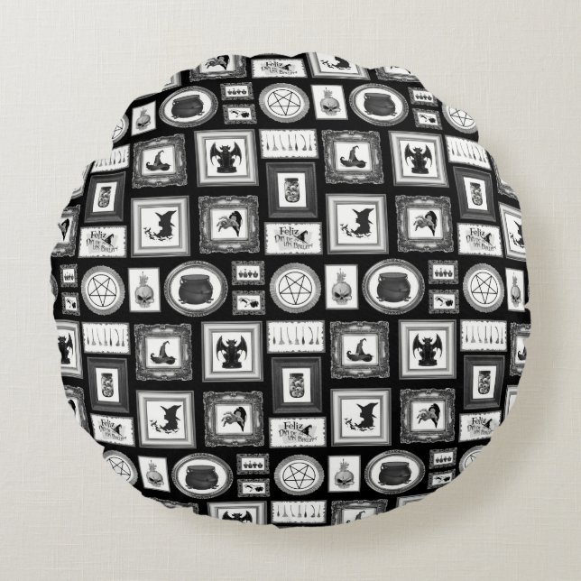 WITCHY WALLS ROUND CUSHION (Front)