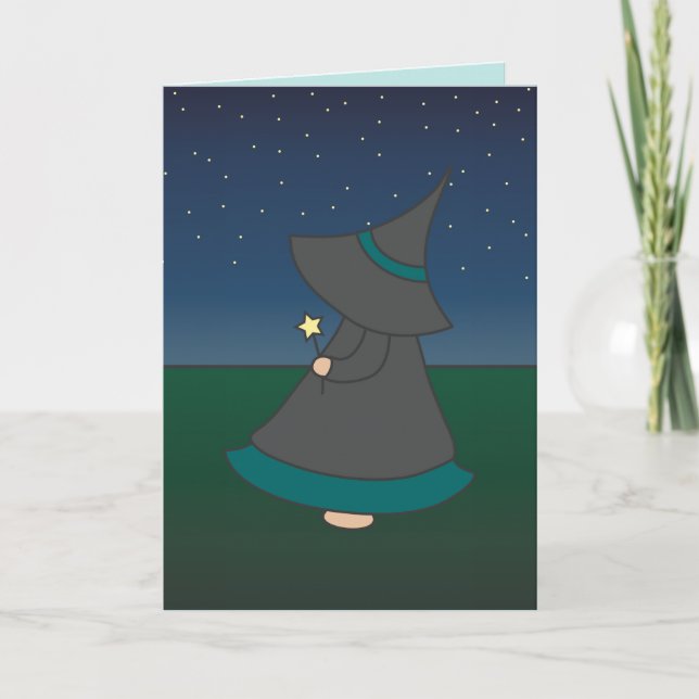 Witchy Wendy Happy Birthday Greeting Card (Front)