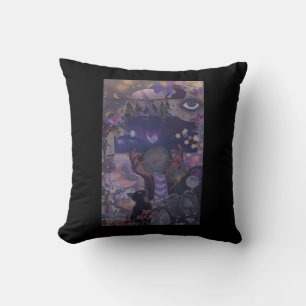 Witchy Whimsigoth Aesthetic With Cats Cushion