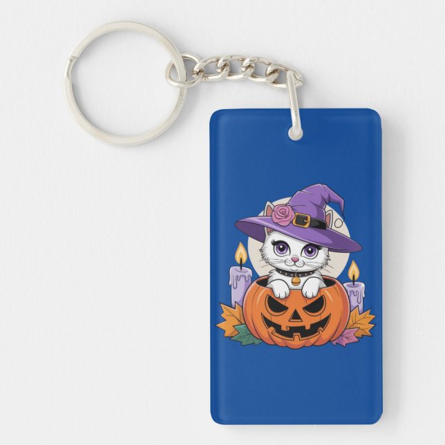 Witchy Whiskers Key Ring (Front)