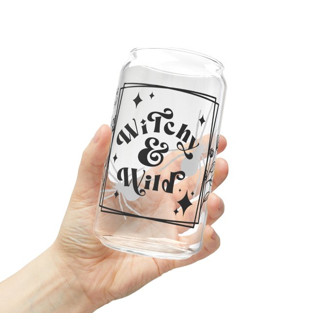 Witchy & Wild Halloween Mug, Fall Halloween Gift  Can Glass (Creator Uploaded)