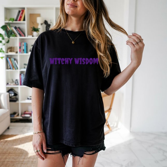 Witchy Wisdom purple typography T-Shirt (Creator Uploaded)