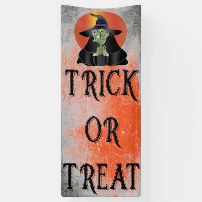 Witchy Witch Trick Or Treat Banner (Vertical)