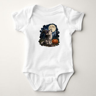 Witchy Wolf Pup Howling Baby Bodysuit