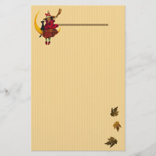 Witchy Woman and Black Cat Stationery