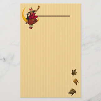 Witchy Woman and Black Cat Stationery