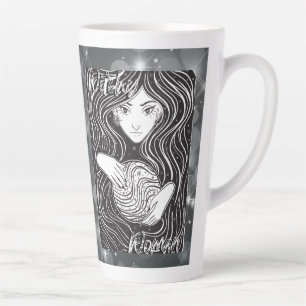 Witchy Woman Artistic Black and White Latte Mug