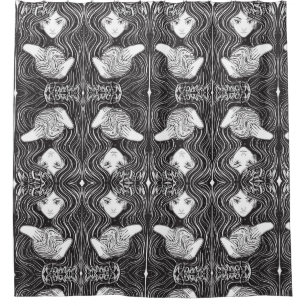 Witchy Woman Artistic Black and White Shower Curtain