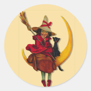 Witchy Woman Classic Round Sticker