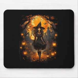 Witchy Woman Girl Halloween Costume Witchcraft Wit Mouse Mat