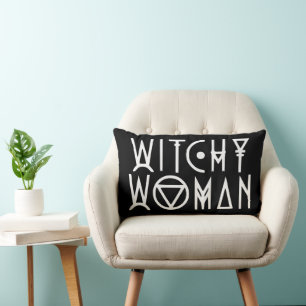 Witchy Woman Halloween Goth Décor Witch Lumbar Cushion