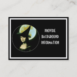 Witchy Woman Mona Lisa Halloween Business Card