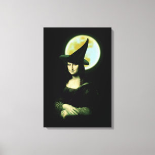 Witchy Woman Mona Lisa Halloween Canvas Print