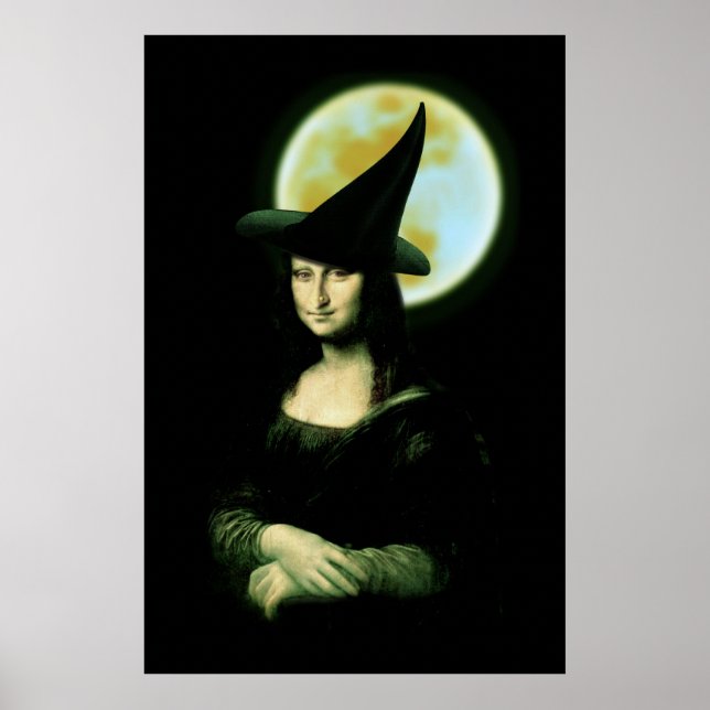 Witchy Woman Mona Lisa Halloween Poster (Front)