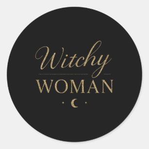 Witchy Woman Tank Top Witch Wiccan And Pagan Hallo Classic Round Sticker