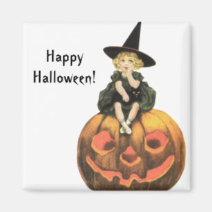 Witchy Woman Vintage Halloween Magnet