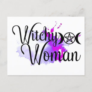 Witchy Woman Watercolor Announcement Postcard