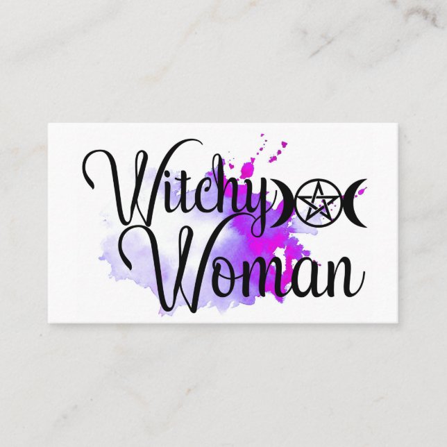 Witchy Woman Watercolor Business Card (Front)