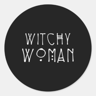 Witchy Woman Witch Wiccan And Pagan Gifts Hallowee Classic Round Sticker