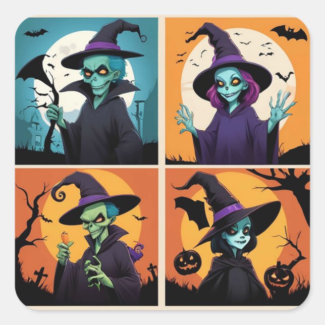 Witchy Wonders Square Sticker (Front)