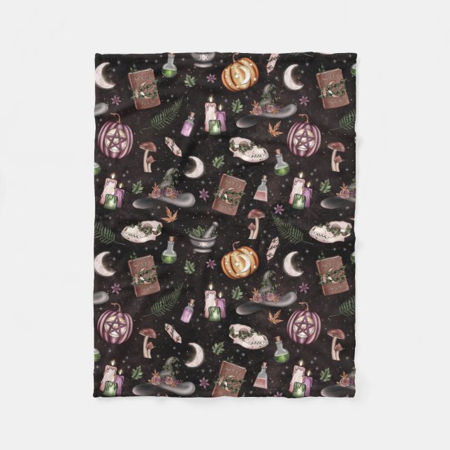 Witchy Woodland  Fleece Blanket (Front)