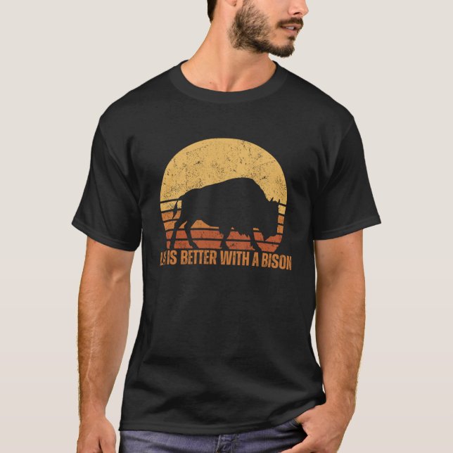 With A Bison  Buffalo T-Shirt (Front)