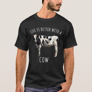 With A Black White Cow Farm Animal T-Shirt