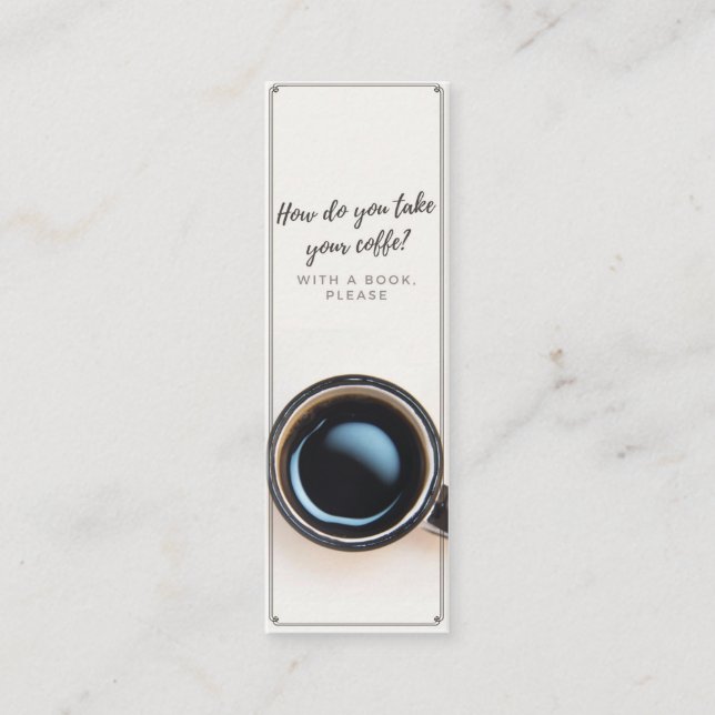 With a Book Bookmark Mini Business Card (Front)