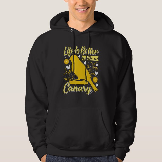 with a Canary Bird Canaries  Bird Hoodie (Front)