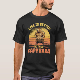 With A Capybara Cute Bodybuilder Rodent T-Shirt