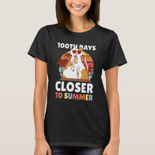 With A Cat 100th Days Closer To Summer For School T-Shirt