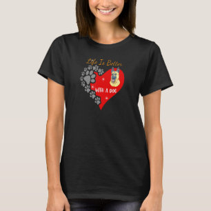 With A Dog Belgian Malinois Design T-Shirt