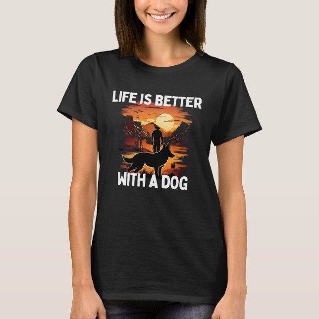 with a Dog German Shepherd Dog T-Shirt (Front)