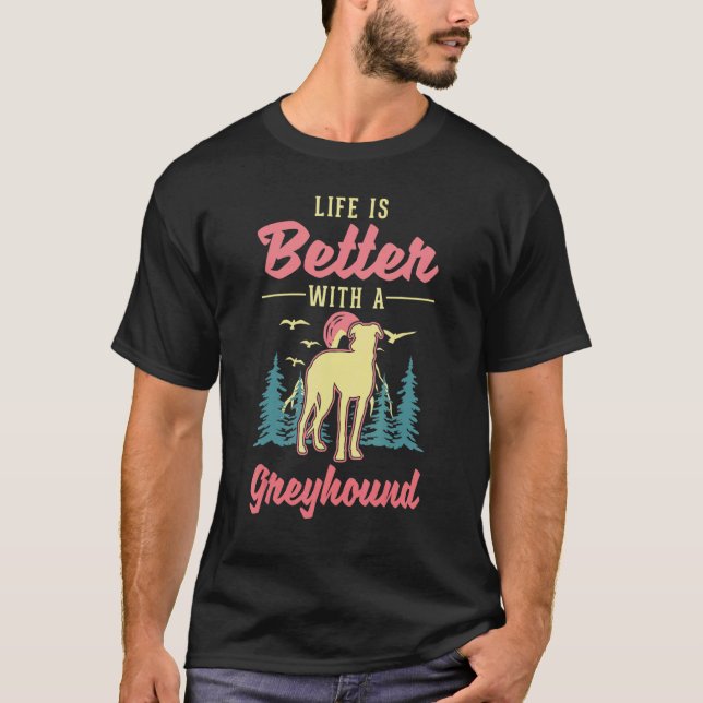 with a Greyhound Whippet Galgo T-Shirt (Front)