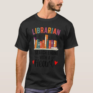 With A Heart School Librarian Best Library Worker T-Shirt